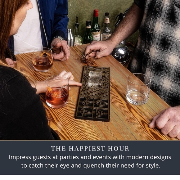 Clear Ice Cube Design Tray - Craft Modern Ice Molds for Bourbon & Cocktails - Picture 7 of 9